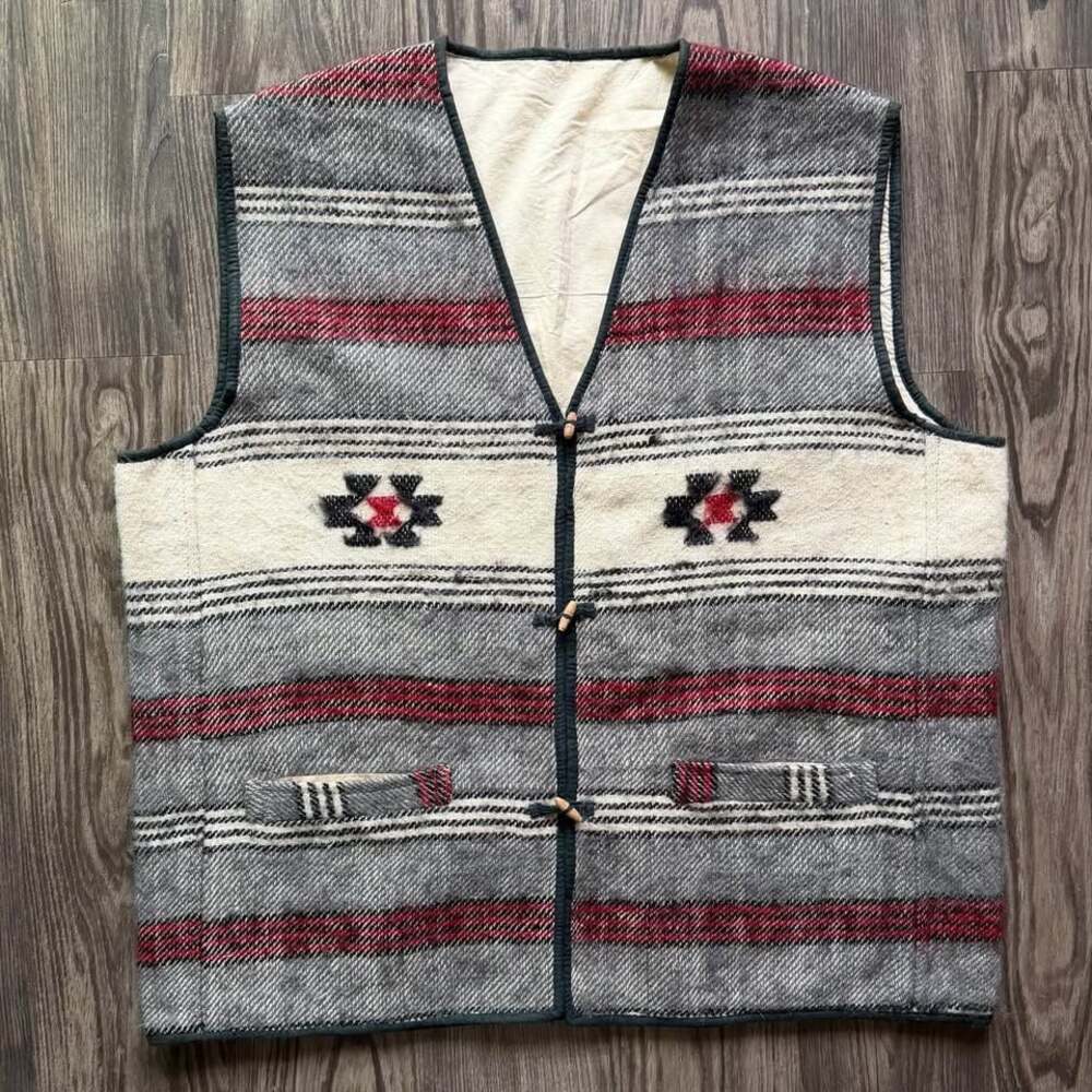 Vintage Southwestern Thunderbird Wool Vest